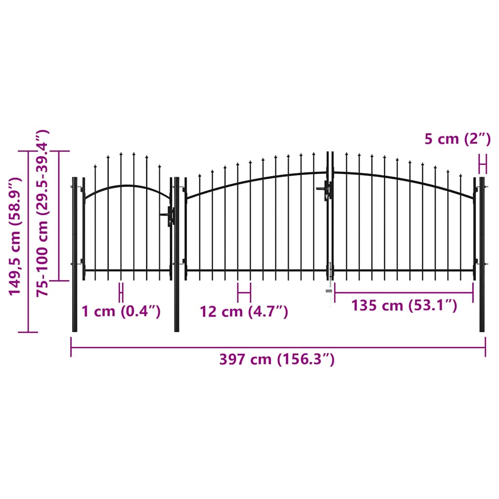Tuinpoort Woerden staal 1x4m zwart is nu te koop bij PeponiXL, paradijselijk wonen!