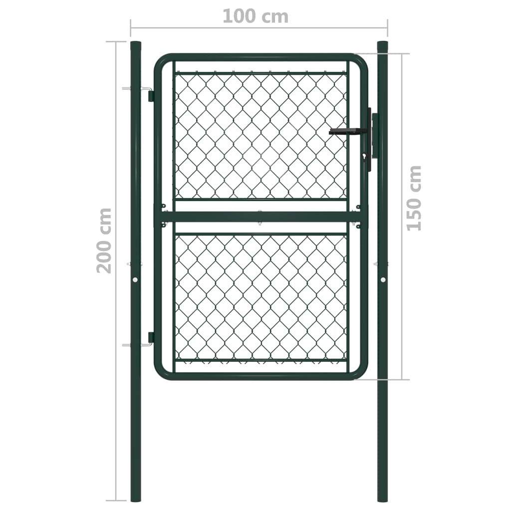 Tuinpoort staal 100x150 cm groen is nu te koop bij PeponiXL, paradijselijk wonen!