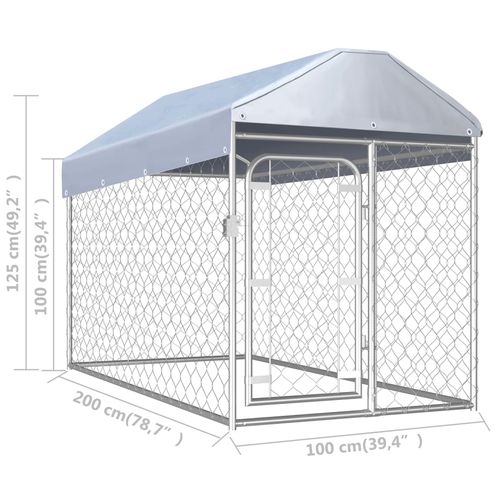 Hondenkennel voor buiten met dak 200x100x125 cm is nu te koop bij PeponiXL, paradijselijk wonen!