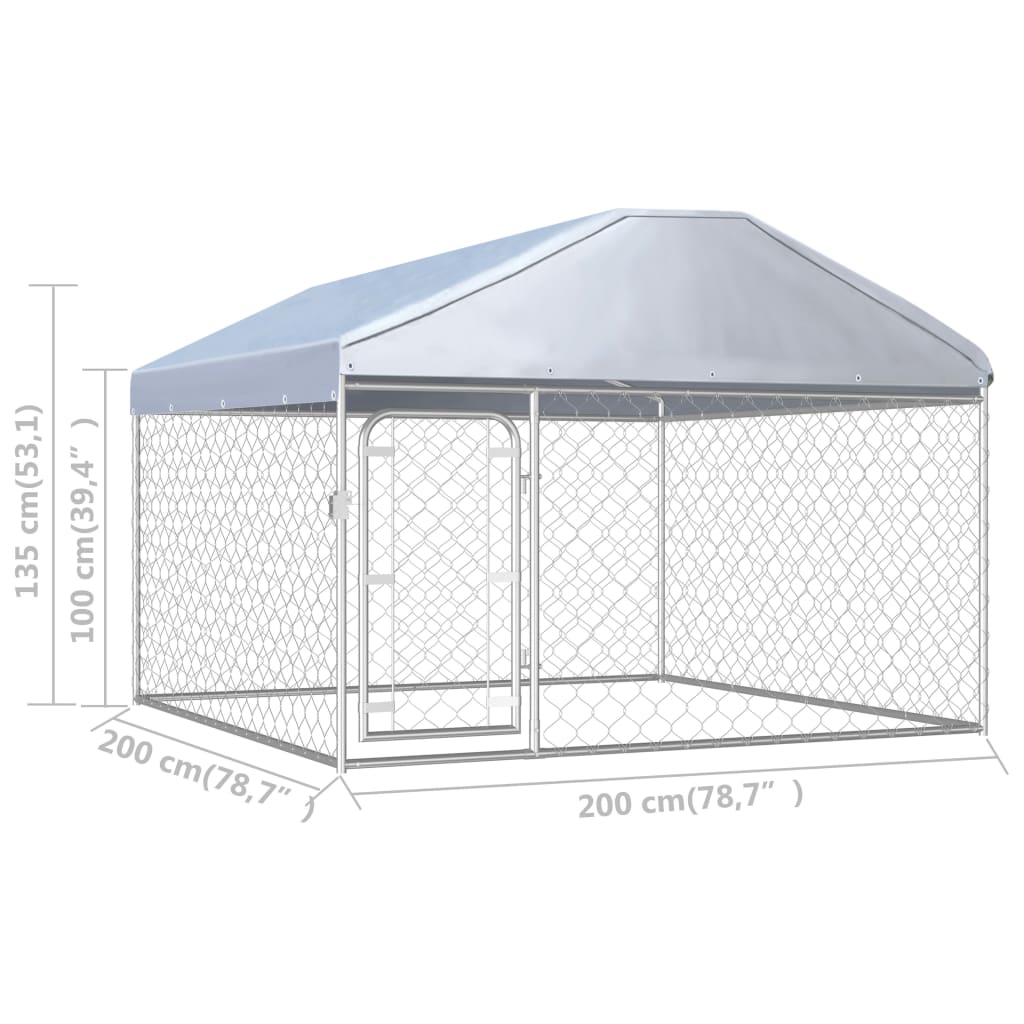 Hondenkennel voor buiten met dak 200x200x135 cm is nu te koop bij PeponiXL, paradijselijk wonen!