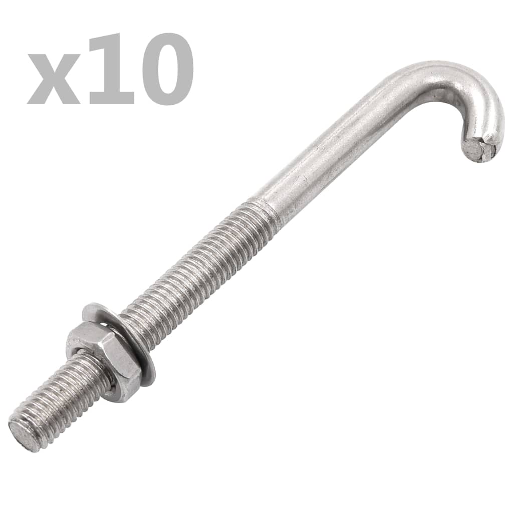 Verankerde J-bout met moer en sluitring 25 sets M8x100 mm is nu te koop bij PeponiXL, paradijselijk wonen!