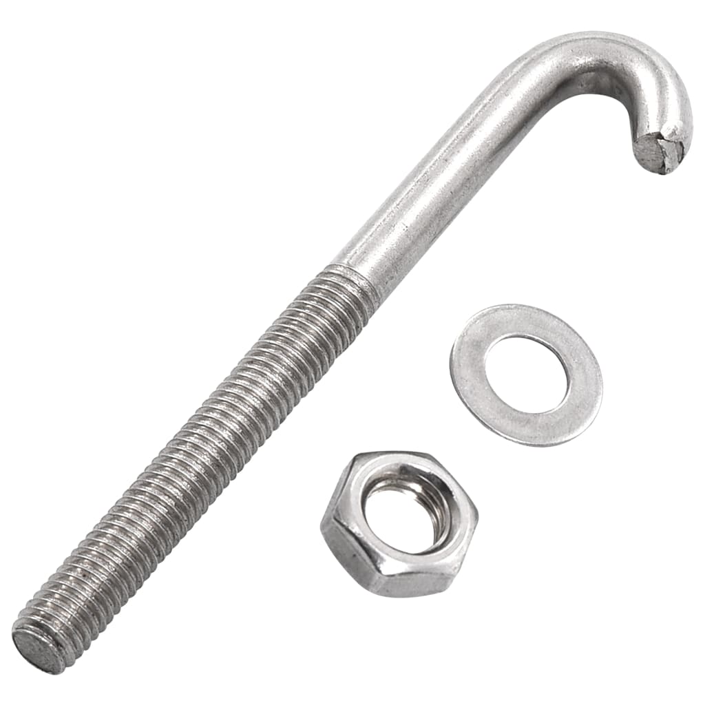 Verankerde J-bout met moer en sluitring 25 sets M8x100 mm is nu te koop bij PeponiXL, paradijselijk wonen!