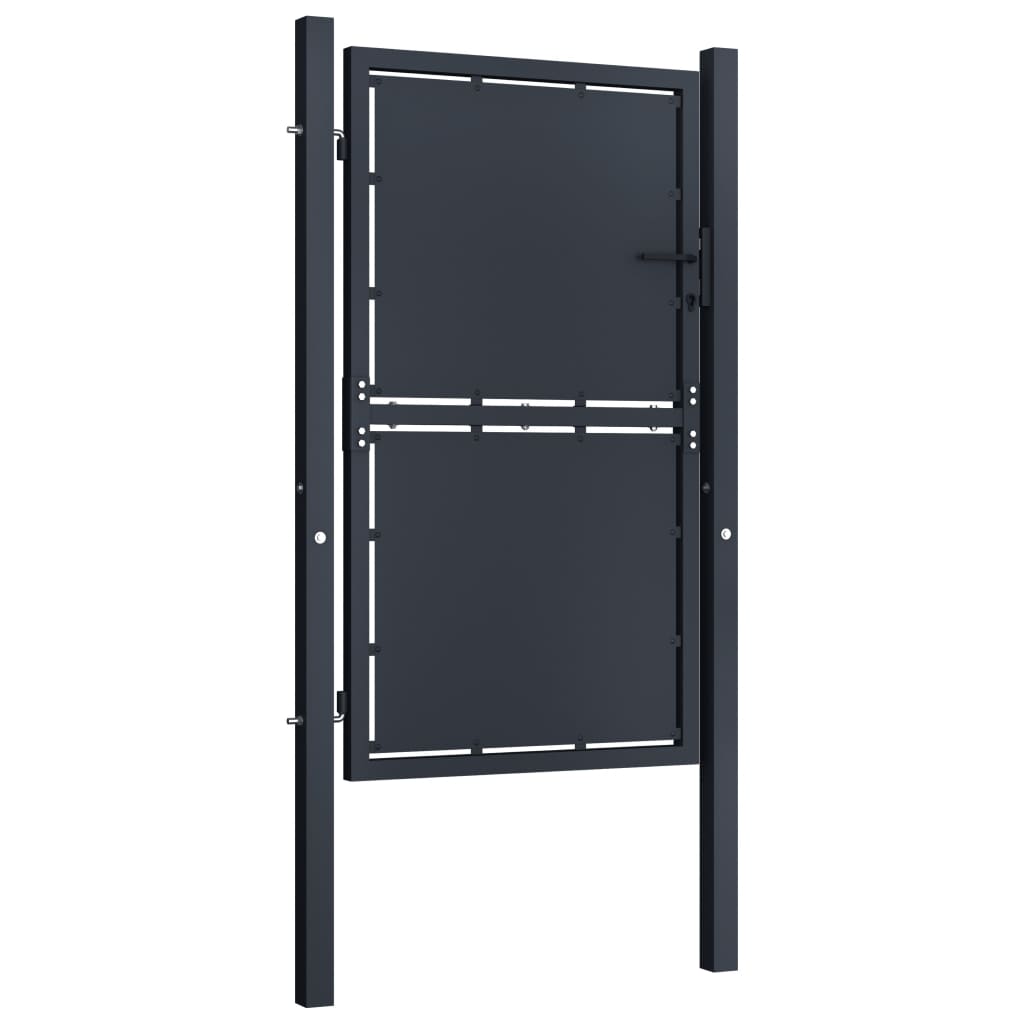Tuinpoort staal 100x175 cm antraciet is nu te koop bij PeponiXL, paradijselijk wonen!