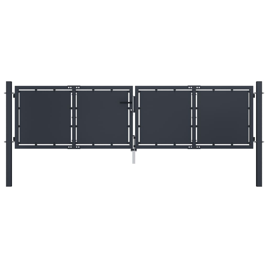 Tuinpoort staal 300x75 cm antraciet is nu te koop bij PeponiXL, paradijselijk wonen!