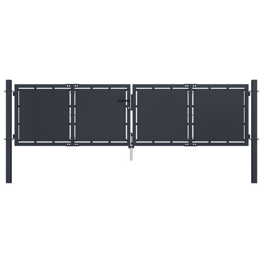 Tuinpoort staal 300x75 cm antraciet is nu te koop bij PeponiXL, paradijselijk wonen!