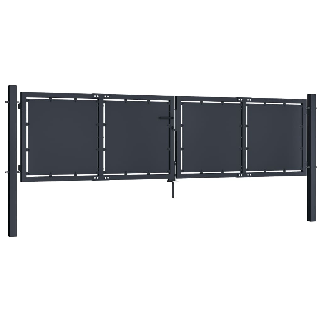 Tuinpoort staal 300x100 cm antraciet is nu te koop bij PeponiXL, paradijselijk wonen!