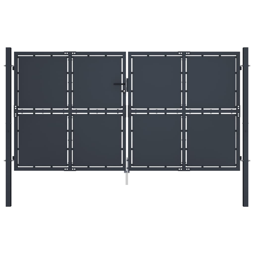 Tuinpoort staal 300x125 cm antraciet is nu te koop bij PeponiXL, paradijselijk wonen!