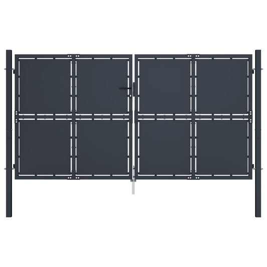 Tuinpoort staal 300x125 cm antraciet is nu te koop bij PeponiXL, paradijselijk wonen!