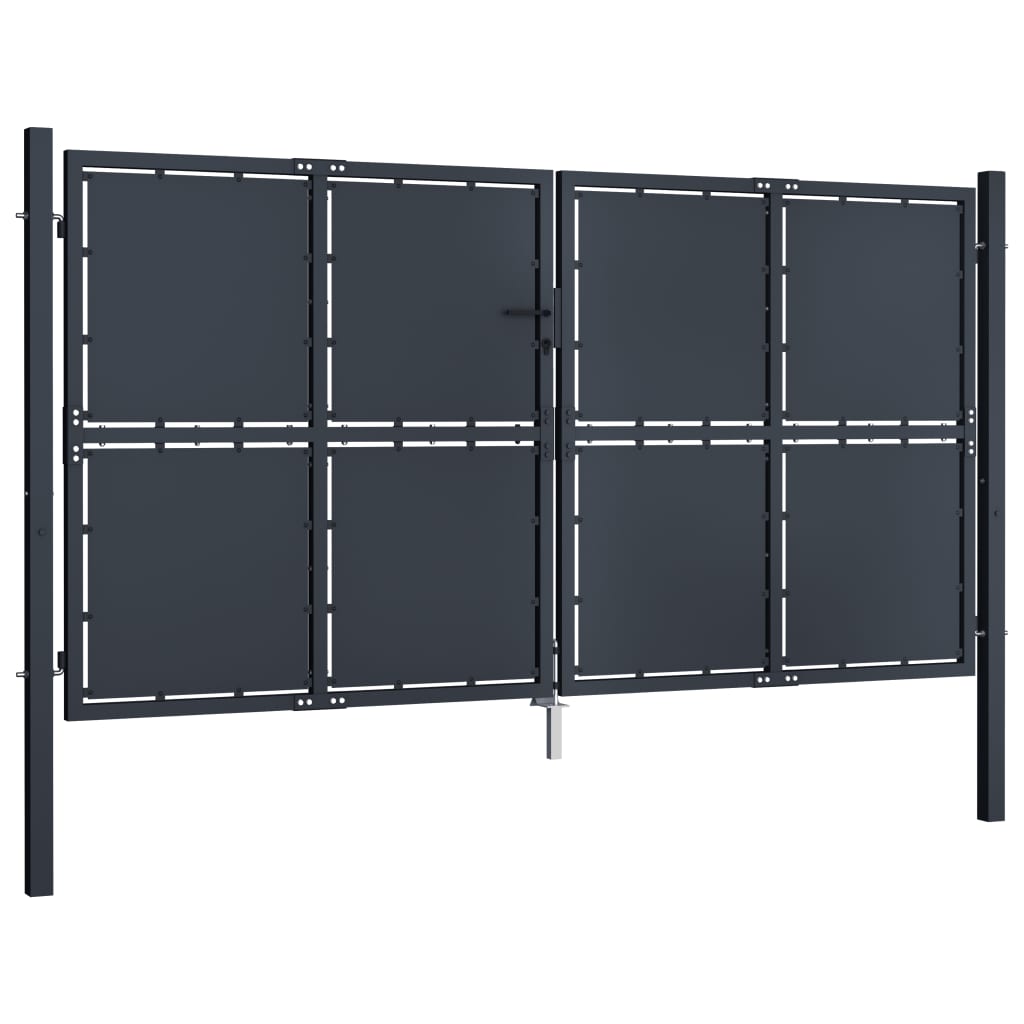 Tuinpoort staal 300x125 cm antraciet is nu te koop bij PeponiXL, paradijselijk wonen!