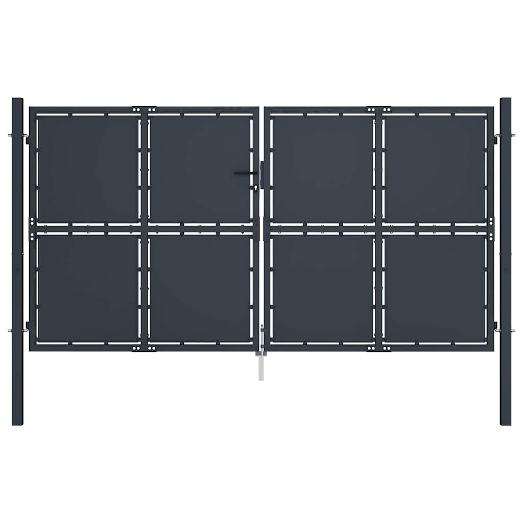 Tuinpoort staal 300x150 cm antraciet is nu te koop bij PeponiXL, paradijselijk wonen!