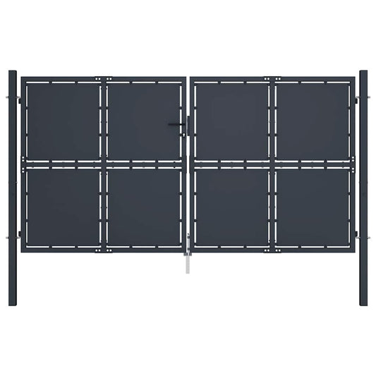 Tuinpoort staal 300x150 cm antraciet is nu te koop bij PeponiXL, paradijselijk wonen!