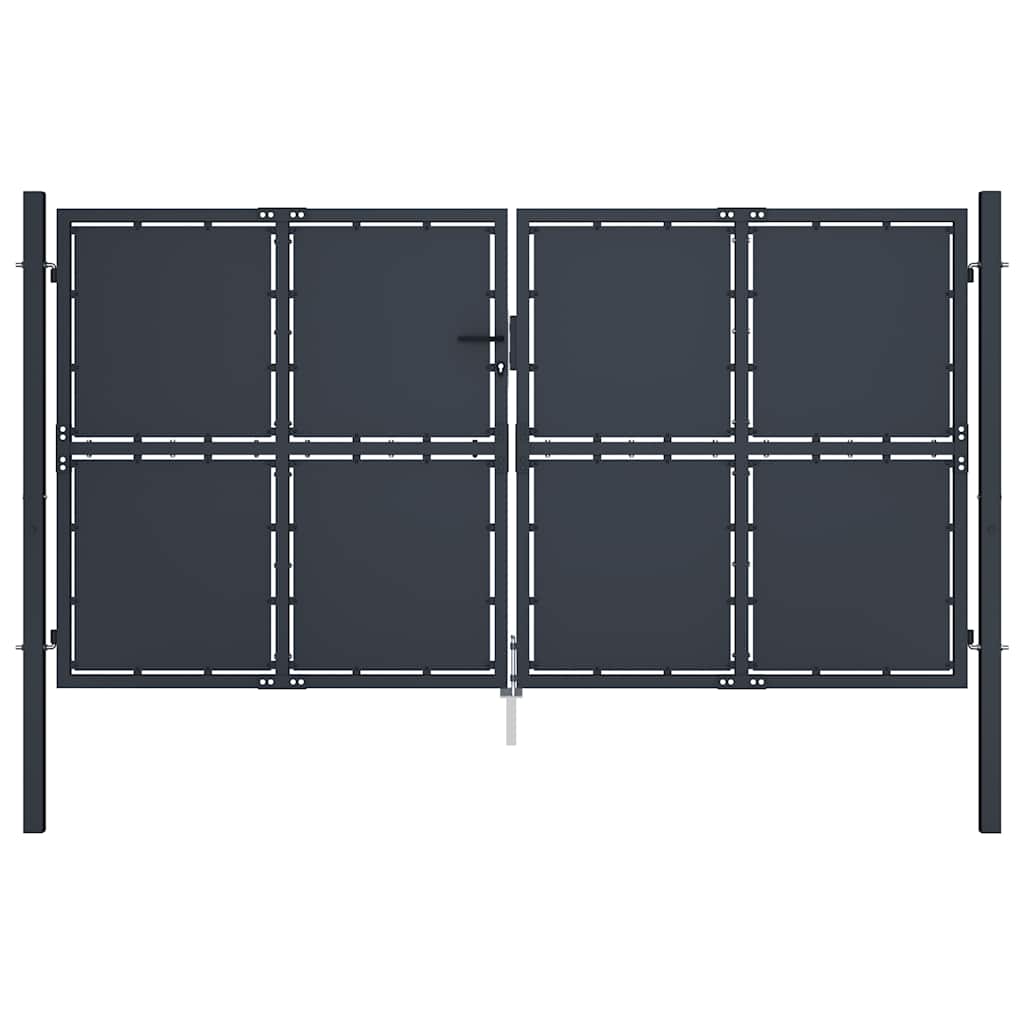 Tuinpoort staal 300x175 cm antraciet is nu te koop bij PeponiXL, paradijselijk wonen!