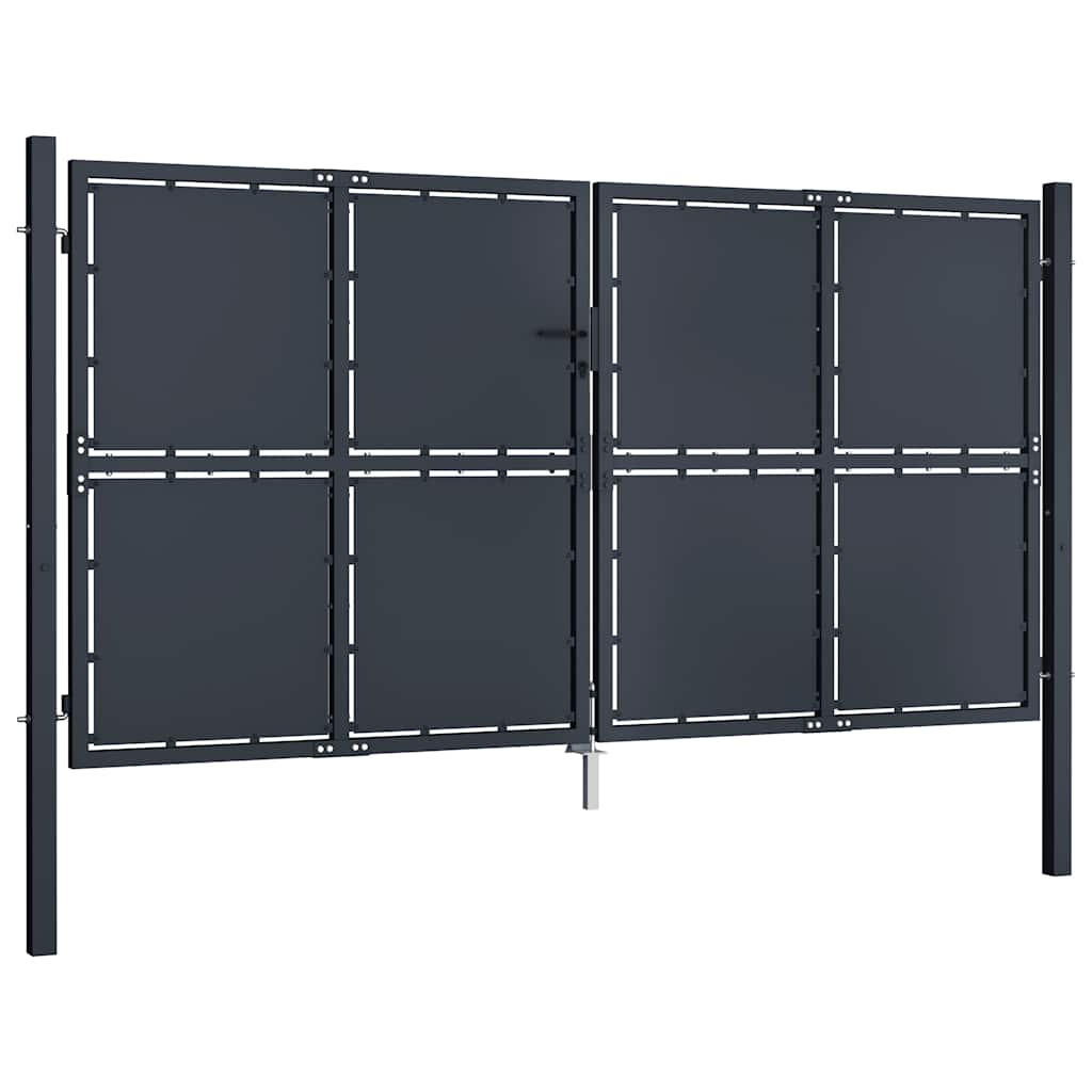 Tuinpoort staal 300x175 cm antraciet is nu te koop bij PeponiXL, paradijselijk wonen!