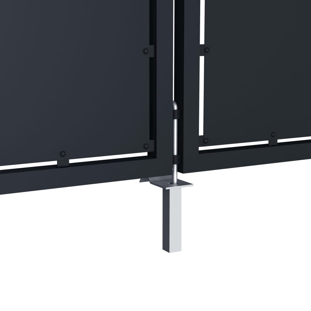 Tuinpoort staal 350x75 cm antraciet is nu te koop bij PeponiXL, paradijselijk wonen!
