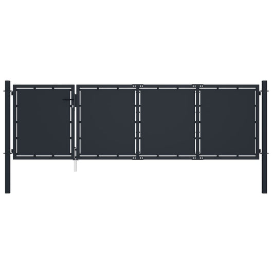 Tuinpoort staal 350x100 cm antraciet is nu te koop bij PeponiXL, paradijselijk wonen!