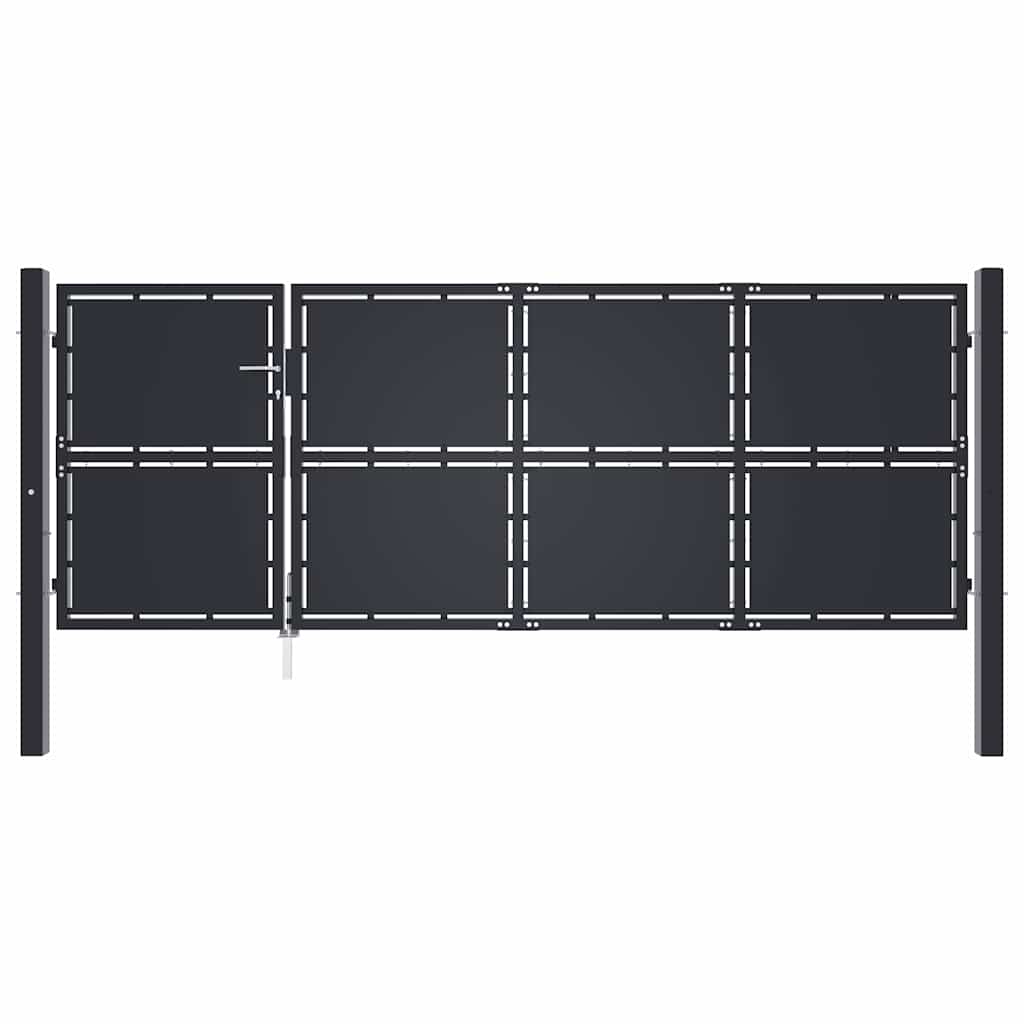 Tuinpoort staal 350x125 cm antraciet is nu te koop bij PeponiXL, paradijselijk wonen!