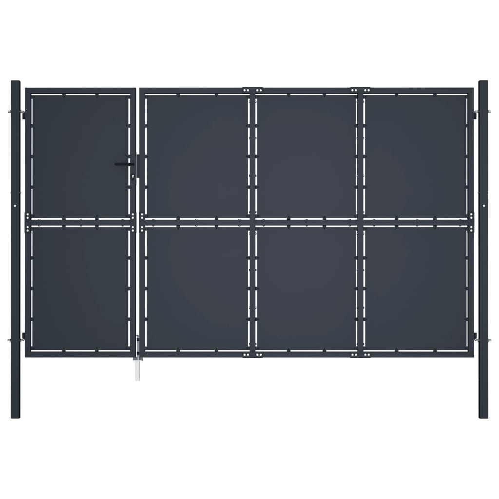 Tuinpoort staal 350x150 cm antraciet is nu te koop bij PeponiXL, paradijselijk wonen!