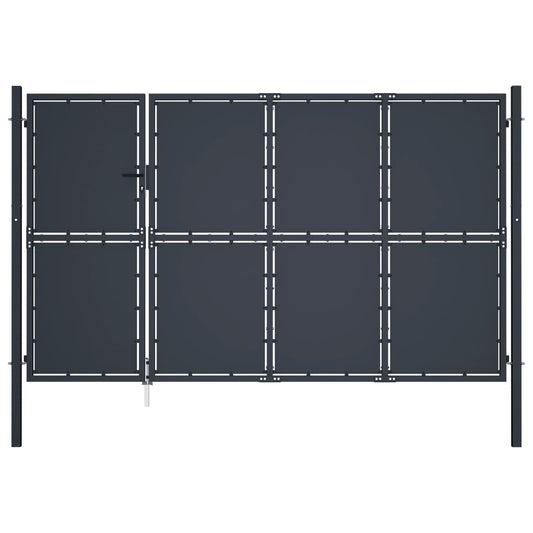 Tuinpoort staal 350x150 cm antraciet is nu te koop bij PeponiXL, paradijselijk wonen!