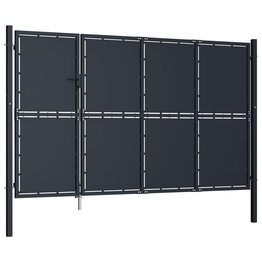 Tuinpoort staal 350x150 cm antraciet is nu te koop bij PeponiXL, paradijselijk wonen!
