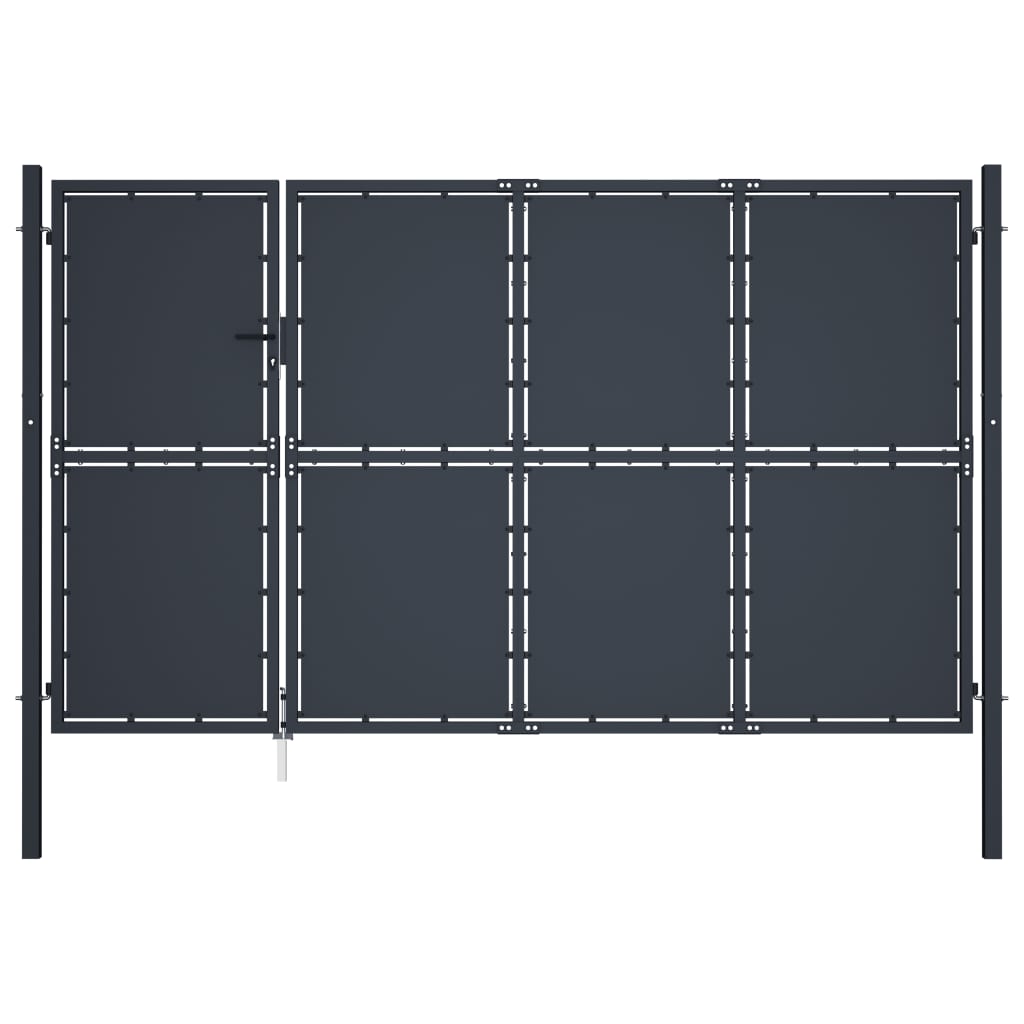 Tuinpoort staal 350x175 cm antraciet is nu te koop bij PeponiXL, paradijselijk wonen!