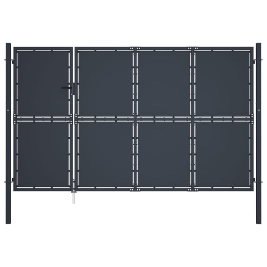 Tuinpoort staal 350x175 cm antraciet is nu te koop bij PeponiXL, paradijselijk wonen!