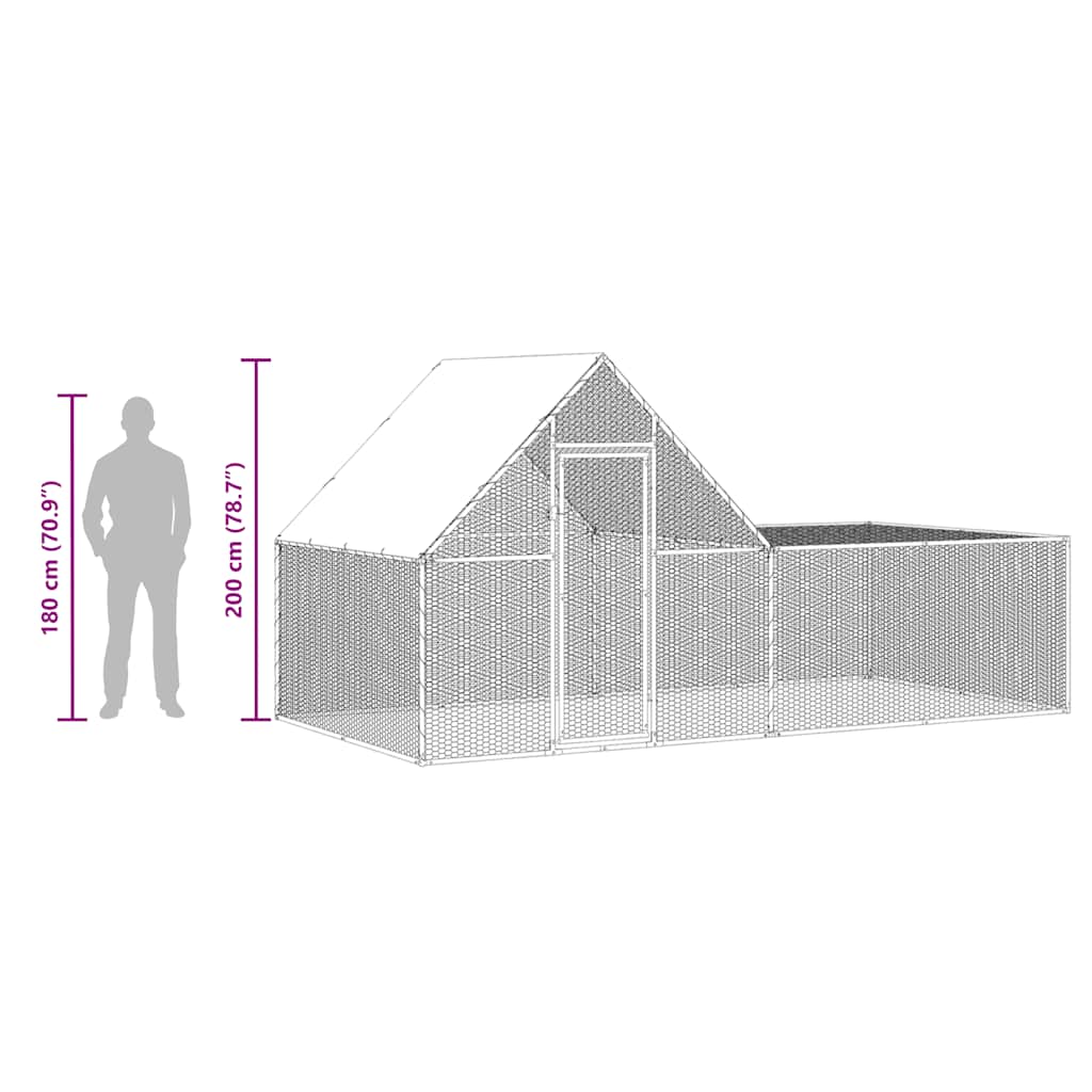 Kippenren 4x2x2 m gegalvaniseerd staal is nu te koop bij PeponiXL, paradijselijk wonen!