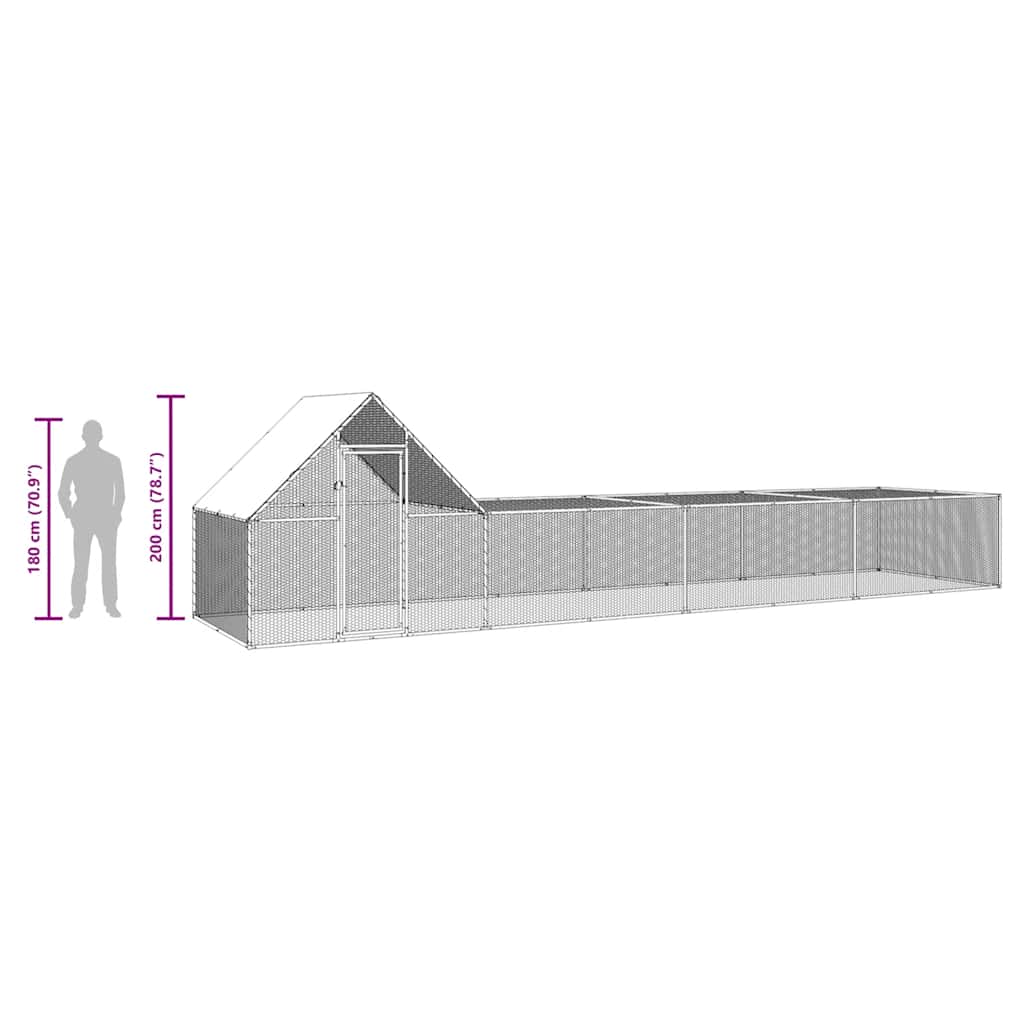 Kippenren 8x2x2 m gegalvaniseerd staal is nu te koop bij PeponiXL, paradijselijk wonen!