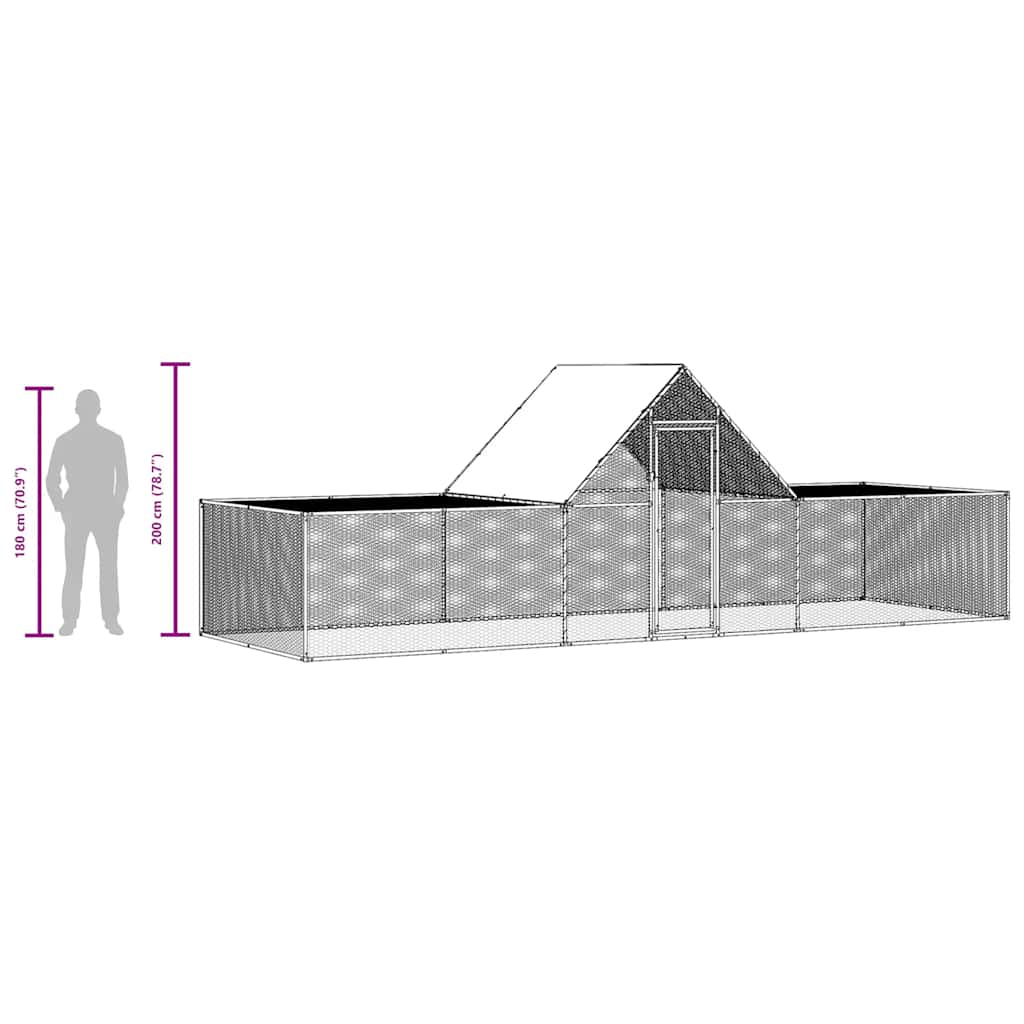 Kippenren 6x2x2 m gegalvaniseerd staal is nu te koop bij PeponiXL, paradijselijk wonen!
