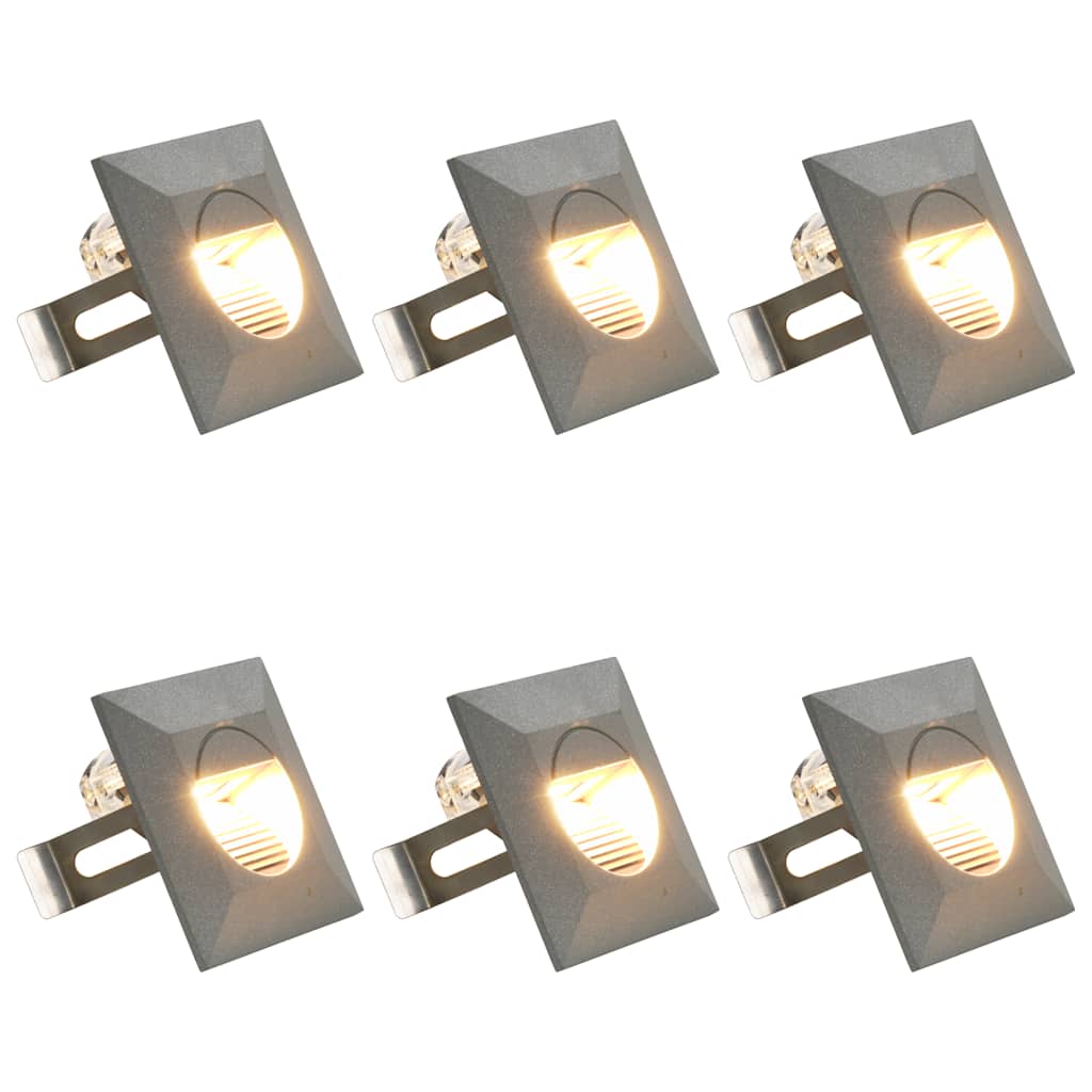 LED-buitenwandlampen 6 st 2 W vierkant zilverkleurig is nu te koop bij PeponiXL, paradijselijk wonen!