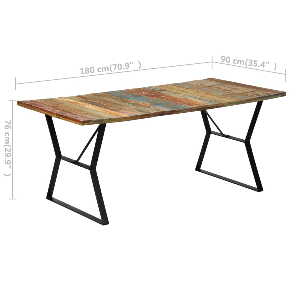 Eettafel 180x90x76 cm massief gerecycled hout is nu te koop bij PeponiXL, paradijselijk wonen!