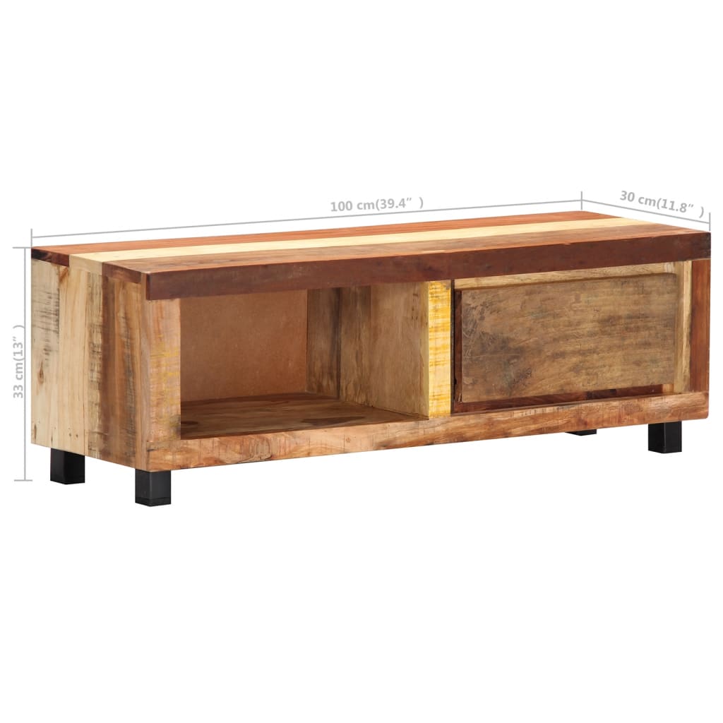 Tv-meubel 100x30x33 cm massief gerecycled hout is nu te koop bij PeponiXL, paradijselijk wonen!