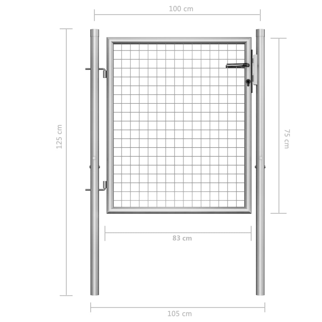 Tuinpoort gegalvaniseerd staal 100x75 cm zilver is nu te koop bij PeponiXL, paradijselijk wonen!