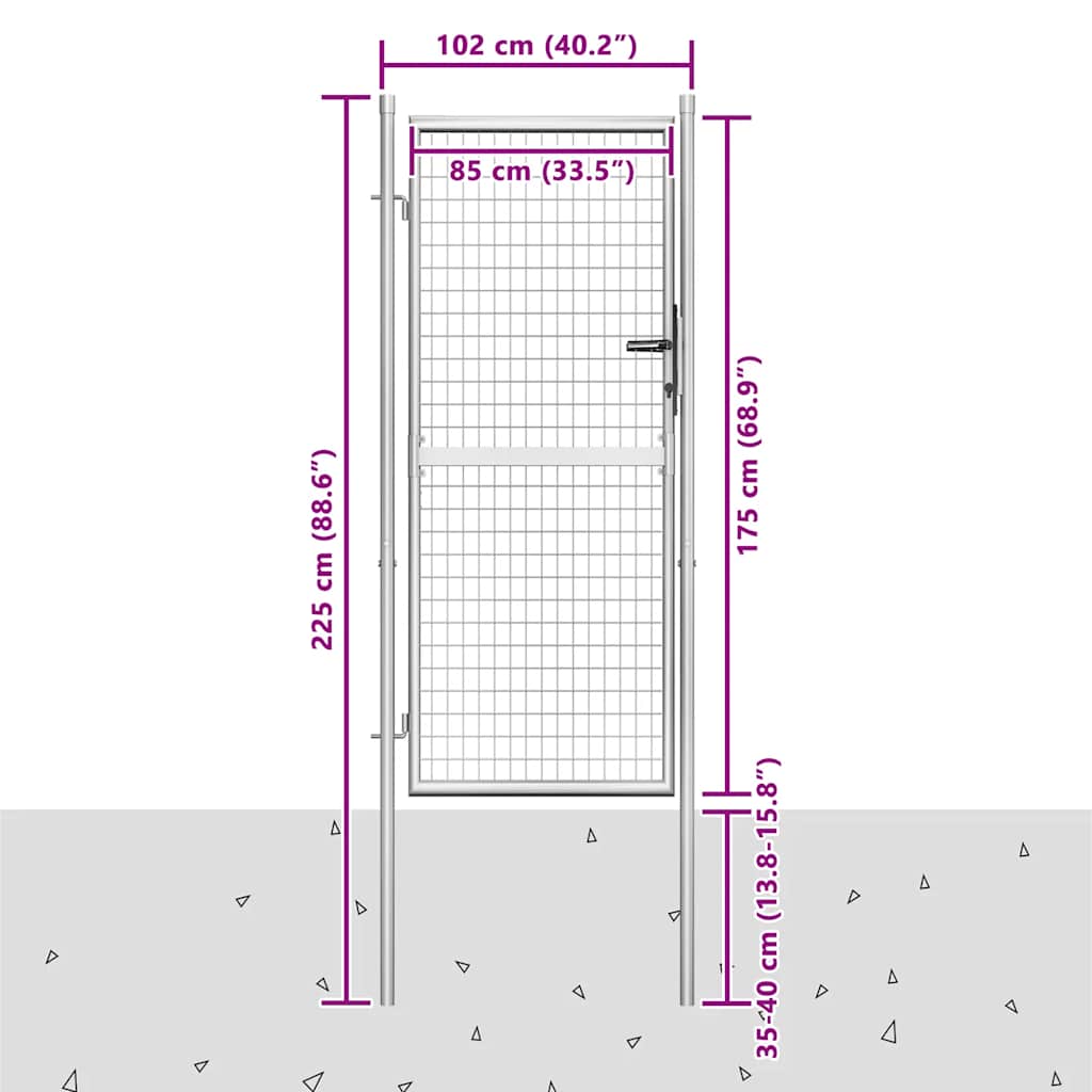 Tuinpoort gegalvaniseerd staal 100x175 cm zilver is nu te koop bij PeponiXL, paradijselijk wonen!