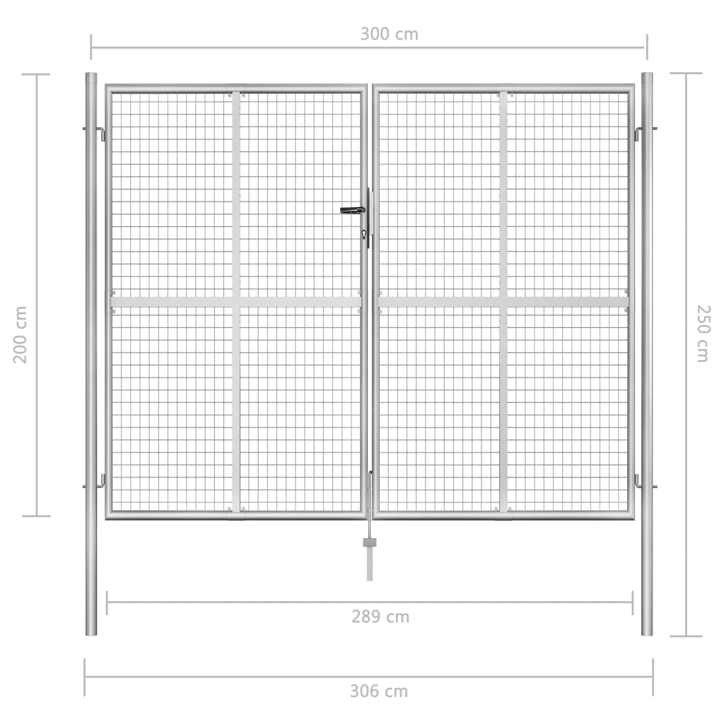Tuinpoort gegalvaniseerd staal 300x200 cm zilver is nu te koop bij PeponiXL, paradijselijk wonen!