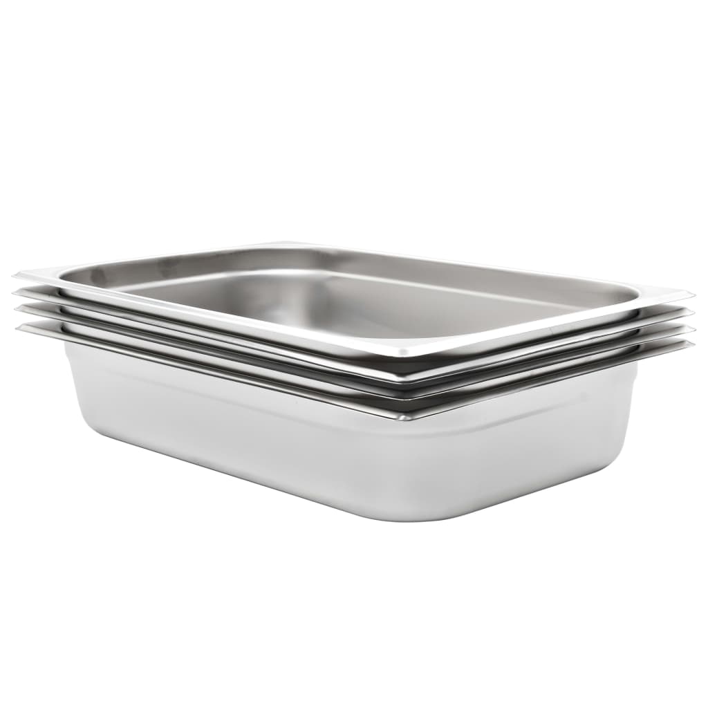 Gastronormbakken 4 st GN 1/1 100 mm roestvrij staal is nu te koop bij PeponiXL, paradijselijk wonen!