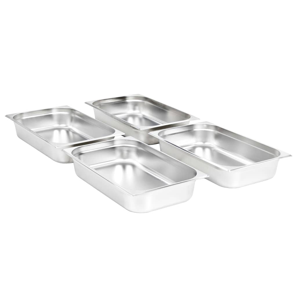 Gastronormbakken 4 st GN 1/1 100 mm roestvrij staal is nu te koop bij PeponiXL, paradijselijk wonen!