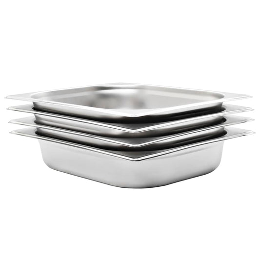 Gastronormbakken 4 st GN 1/2 65 mm roestvrij staal is nu te koop bij PeponiXL, paradijselijk wonen!