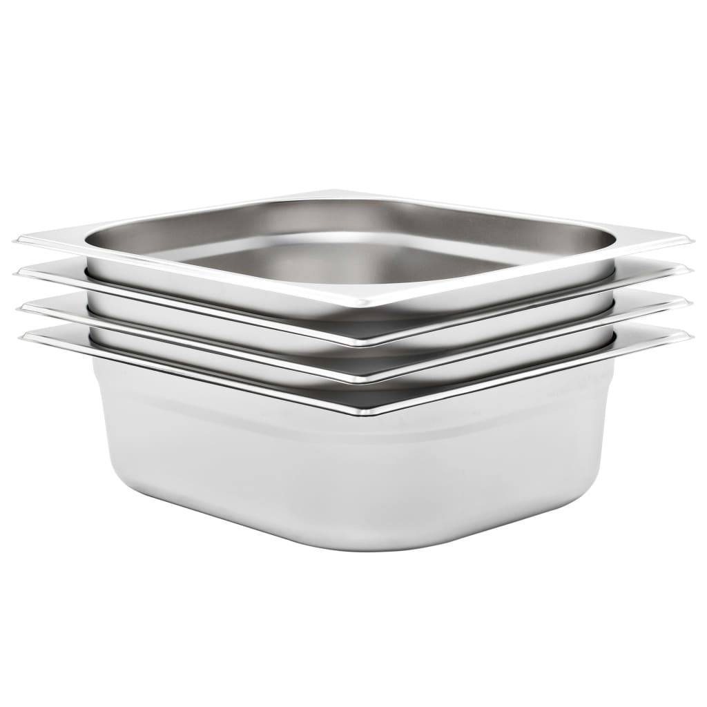 Gastronormbakken 4 st GN 1/2 100 mm roestvrij staal is nu te koop bij PeponiXL, paradijselijk wonen!