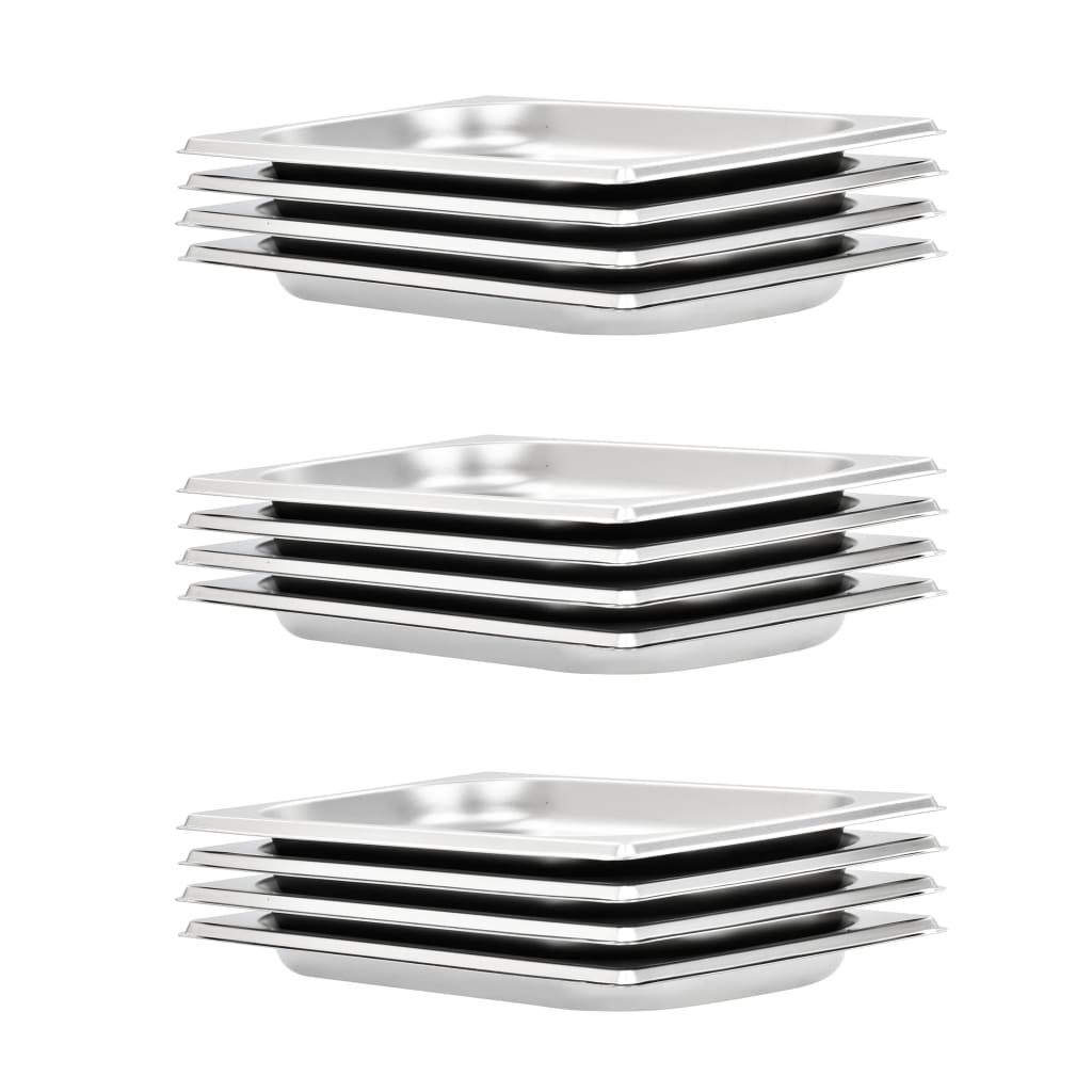 Gastronormbakken 12 st GN 1/4 20 mm roestvrij staal is nu te koop bij PeponiXL, paradijselijk wonen!