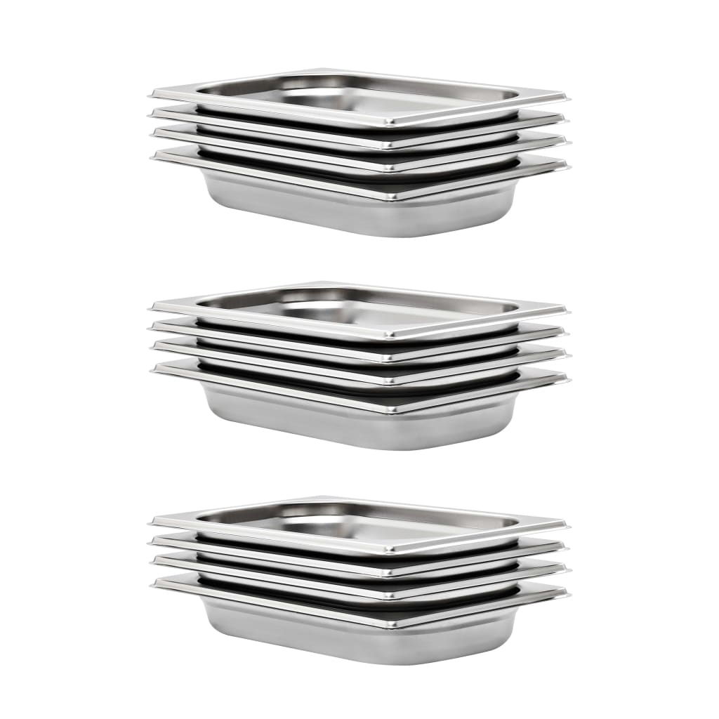 Gastronormbakken 12 st GN 1/4 40 mm roestvrij staal is nu te koop bij PeponiXL, paradijselijk wonen!