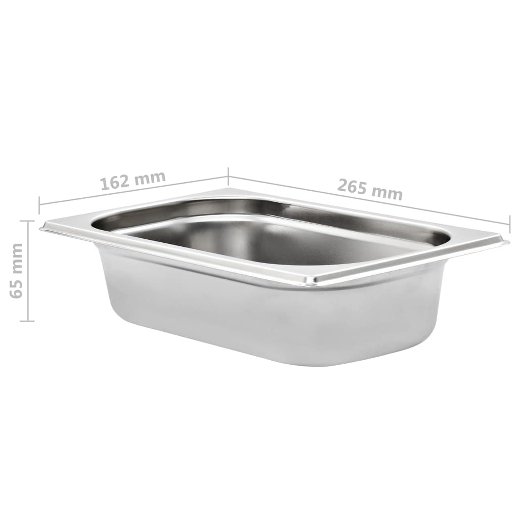 Gastronormbakken 8 st GN 1/4 65 mm roestvrij staal is nu te koop bij PeponiXL, paradijselijk wonen!