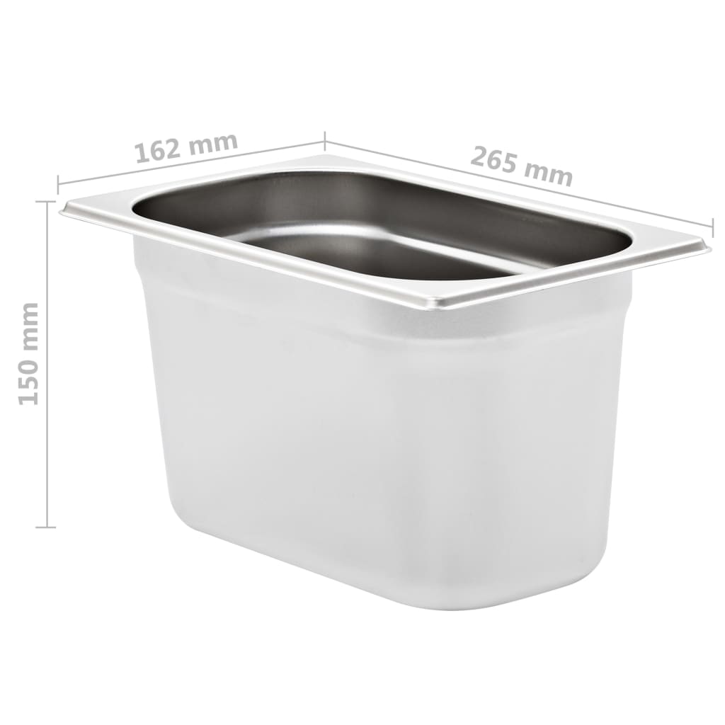 Gastronormbakken 4 st GN 1/4 150 mm roestvrij staal is nu te koop bij PeponiXL, paradijselijk wonen!
