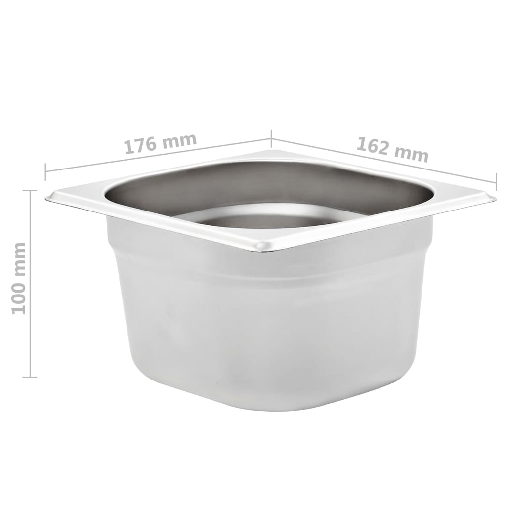 Gastronormbakken 12 st GN 1/6 100 mm roestvrij staal is nu te koop bij PeponiXL, paradijselijk wonen!