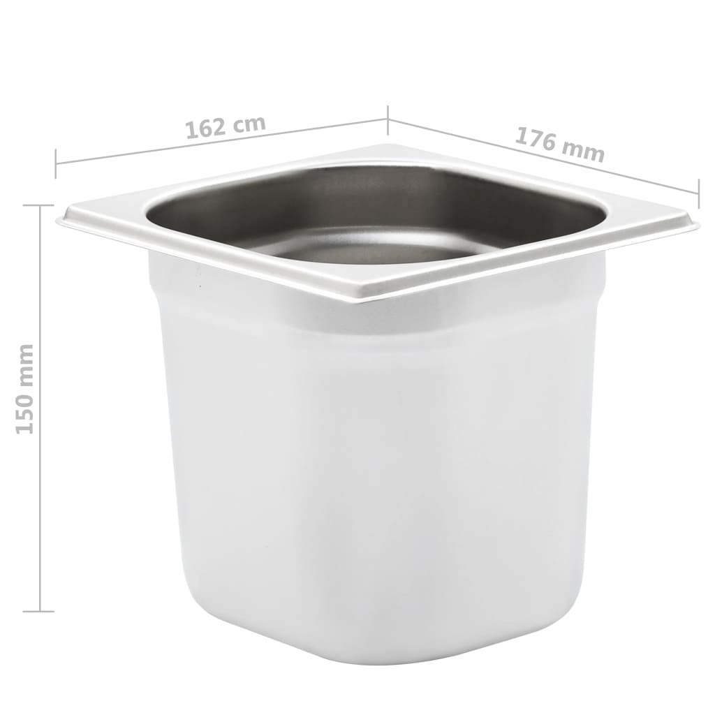 Gastronormbakken 8 st GN 1/6 150 mm roestvrij staal is nu te koop bij PeponiXL, paradijselijk wonen!