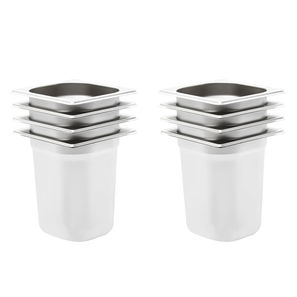 Gastronormbakken 8 st GN 1/6 200 mm roestvrij staal is nu te koop bij PeponiXL, paradijselijk wonen!