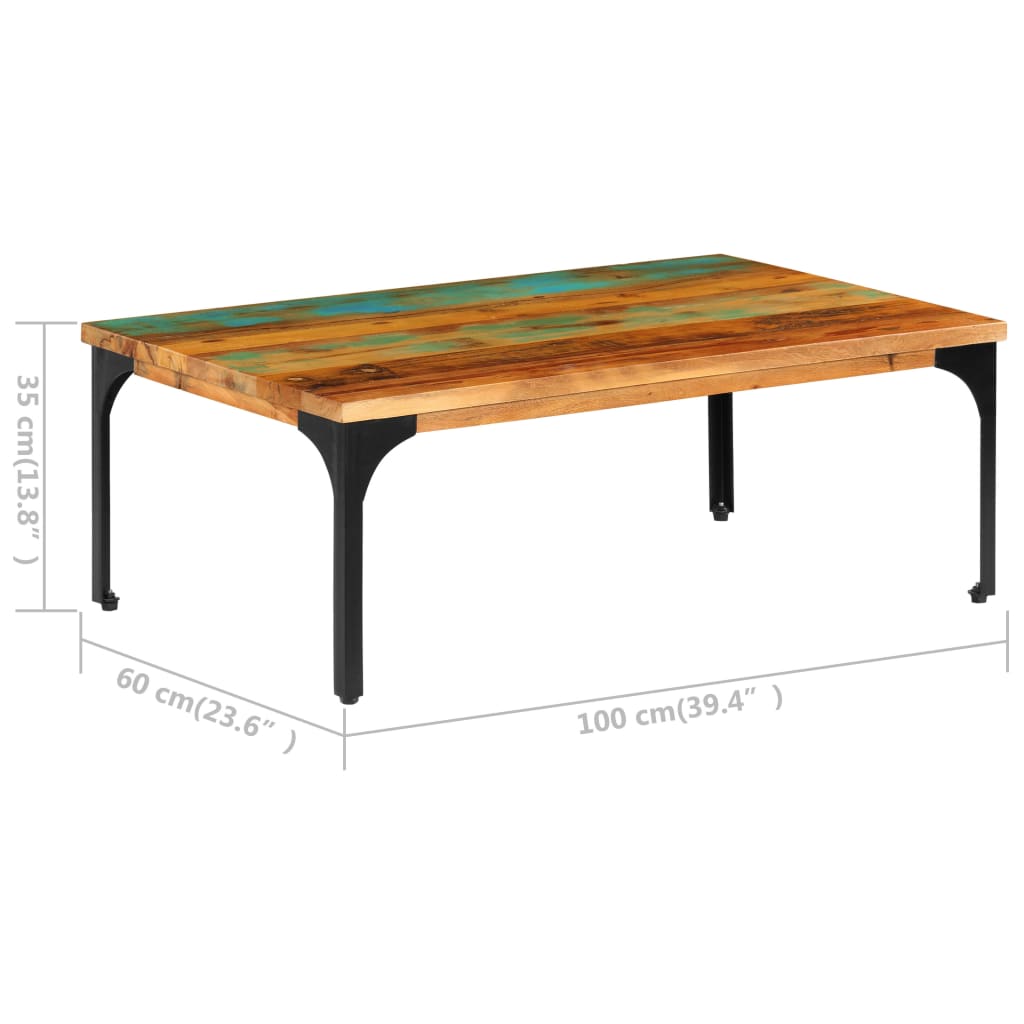 Salontafel 100x60x35 cm massief gerecycled hout is nu te koop bij PeponiXL, paradijselijk wonen!