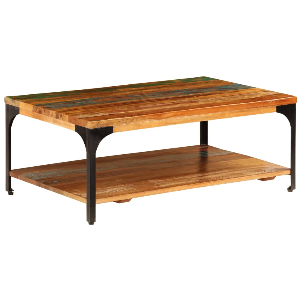 Salontafel met schap 100x60x35 cm massief gerecycled hout is nu te koop bij PeponiXL, paradijselijk wonen!