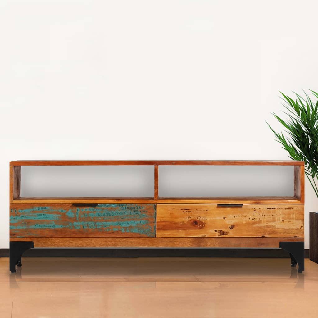 Tv-meubel 118x35x45 cm massief gerecycled hout is nu te koop bij PeponiXL, paradijselijk wonen!
