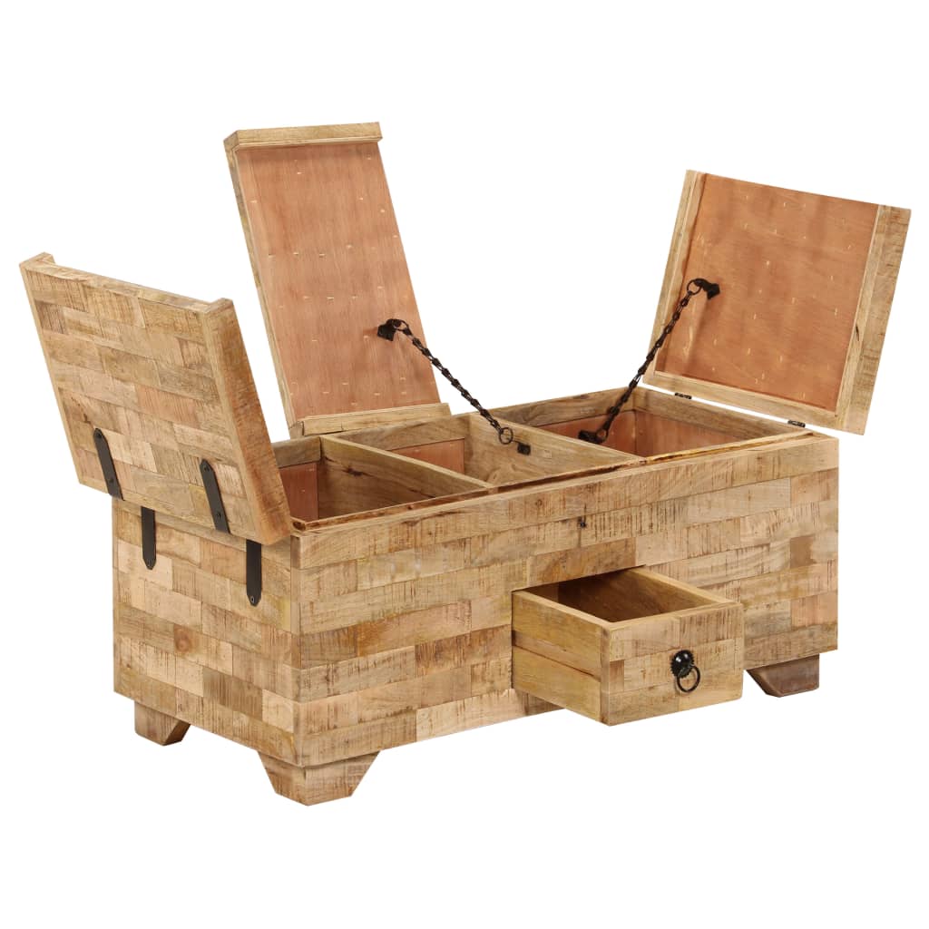 Salontafel 80x40x35 cm massief mangohout is nu te koop bij PeponiXL, paradijselijk wonen!