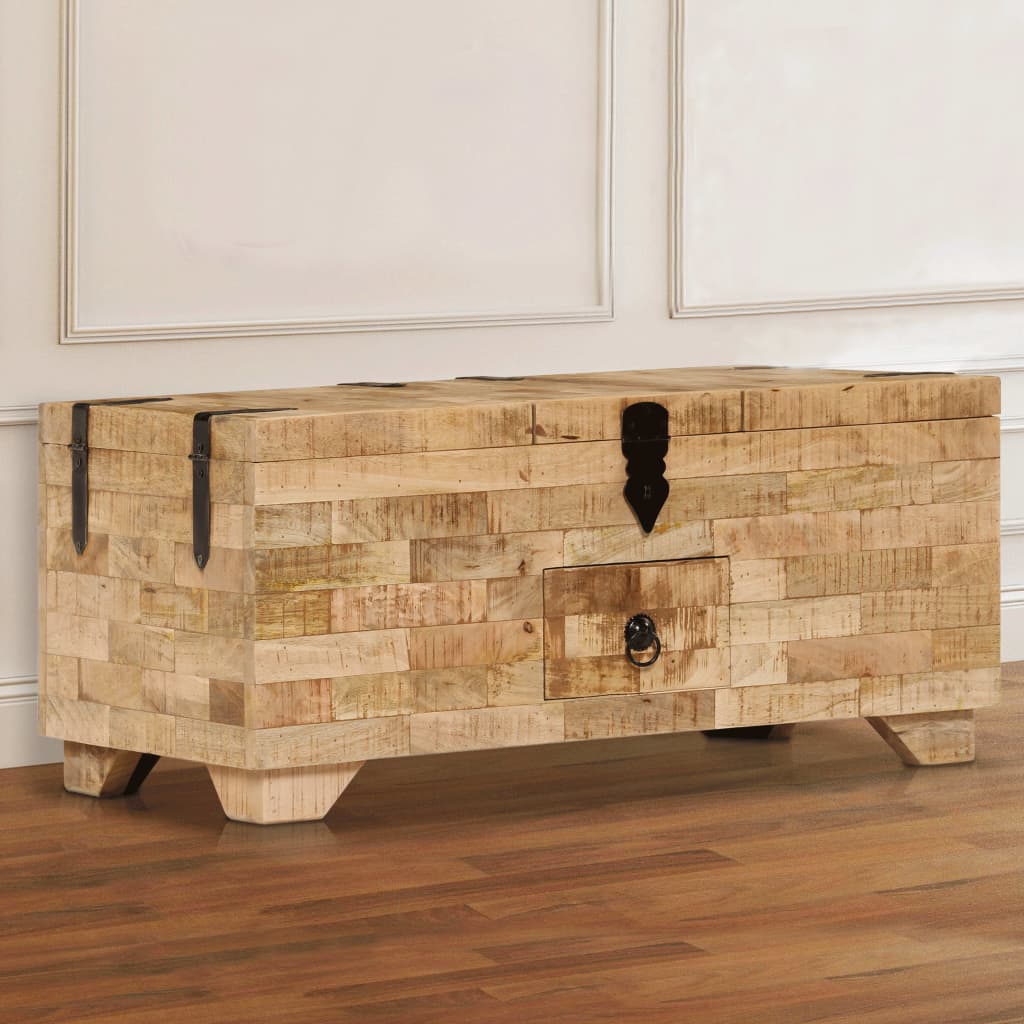 Salontafel 80x40x35 cm massief mangohout is nu te koop bij PeponiXL, paradijselijk wonen!